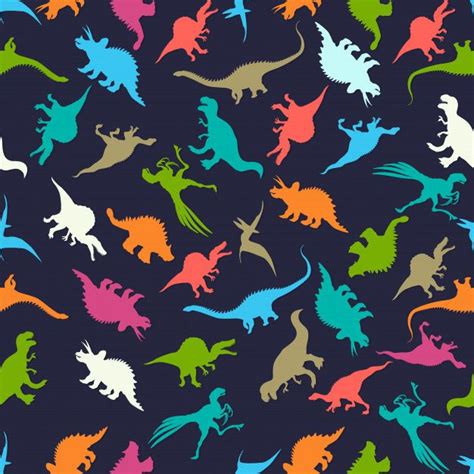 Premium Vector Seamless Pattern With Dinosaurs Silhouettes Dinosaur