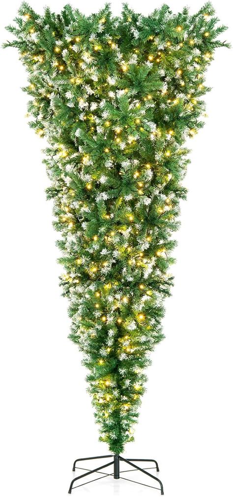 Goplus 7 5ft Pre Lit Upside Down Christmas Tree Inverted