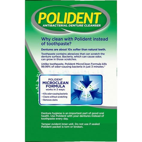 Polident 3 Minute Antibacterial Daily Denture Cleanser 120ct