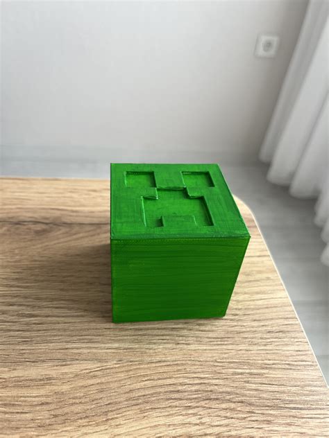 D Printed Minecraft Creeper Box Organizer Succulent Planter Desk