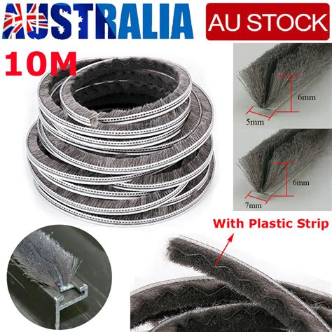 10M Hairy Seal Brush Pile Door Window Sliding Weather Strip Draught