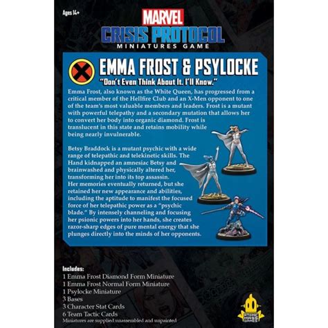 Marvel Crisis Protocol Miniatures Game Emma Frost And Psylocke