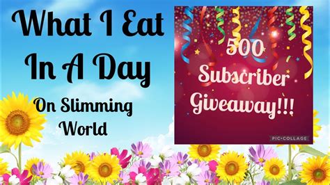 Wiat Following Slimming World Subscriber Giveaway