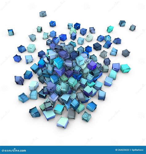 Abstract 3d Blue Cubic Shape Stock Illustration Illustration Of Blast