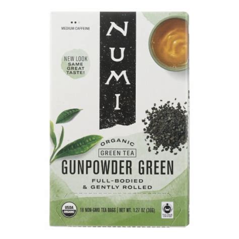 Numi Tea Gunpowder Green Organic Tea Bags Case Of Bag Each