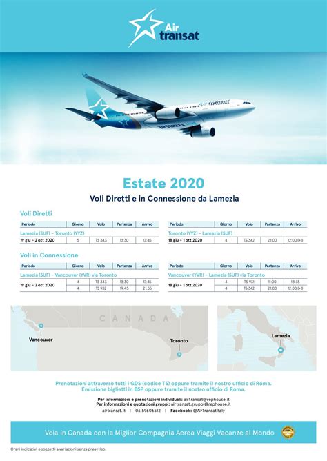 Calam O Voli Diretti E Connessione Air Transat Lamezia