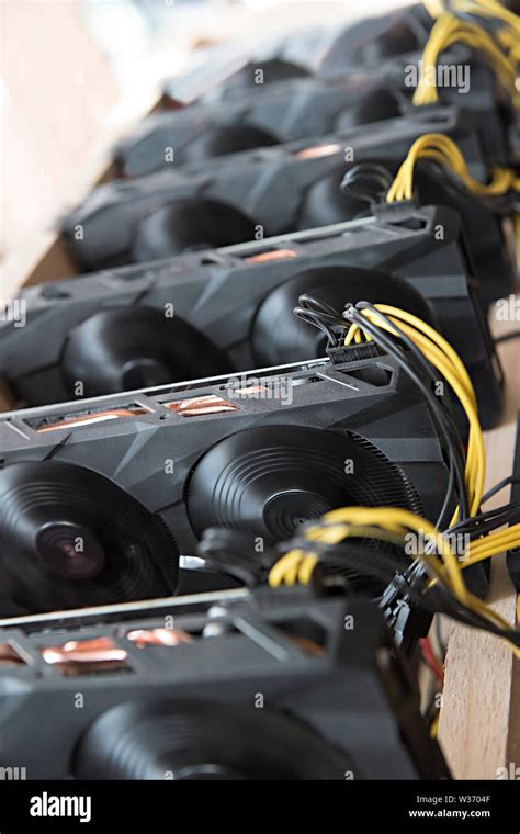 Farm For Mining Crypto Currency On Video Cards Stock Photo Alamy