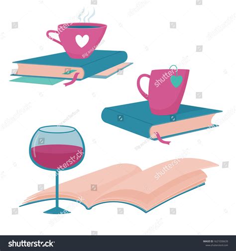 Set Book Blog Reading Club Logo Stock Vector Royalty Free 1621030639 Shutterstock