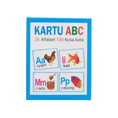 Jual Kartu Abc 26 Alfabet 100 Kosakata Flash Card Glossy Tebal 26