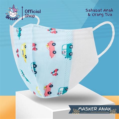 Jual Aroomi Masker Anak Duckbill Ply Motif Unik Usia Tahun