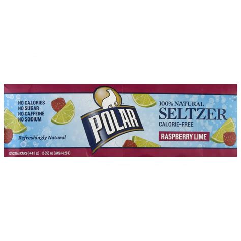 Polar Seltzer Water Raspberry Lime 12pk Of 12oz Cans Garden Grocer