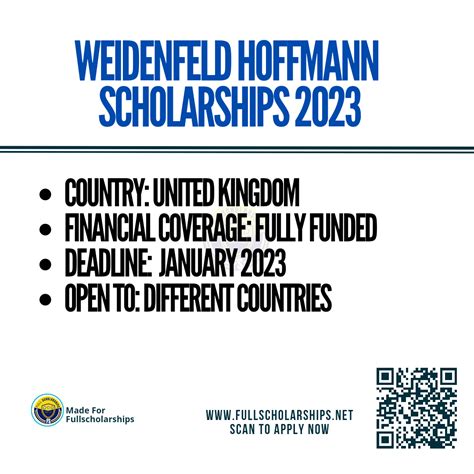 Scholarships In Uk Fully Funded Weidenfeld Hoffmann Scholarships