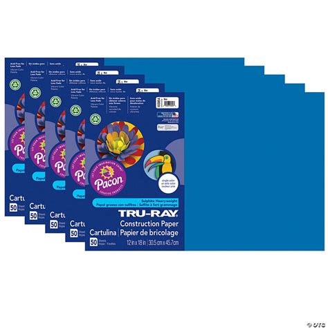 Tru Ray Construction Paper Blue 12 X 18 50 Sheets Per Pack 5 Packs Oriental Trading