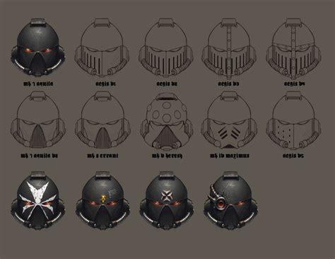 Black Templar Helmet Sketches Warhammer 40k Artwork Warhammer Art