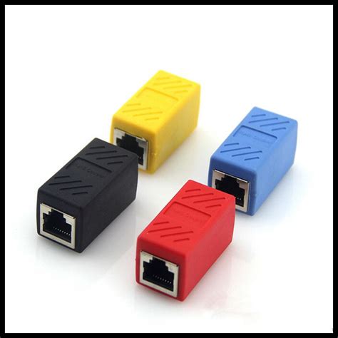 Practical 50pcs Rj45 Female To Female Network Ethernet Lan Connector Adapter Coupler Drop