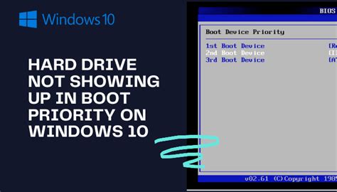 Fix Hard Drive Not Showing Up In Boot Priority On Windows