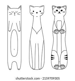 Vector Cartoon Cat Bookmarks Collection Cute Stock Vector Royalty Free