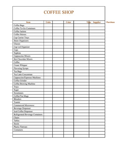 Shop Inventory Template Excel Templates