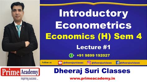 Econometrics Lecture Introductory Econometrics Economics H