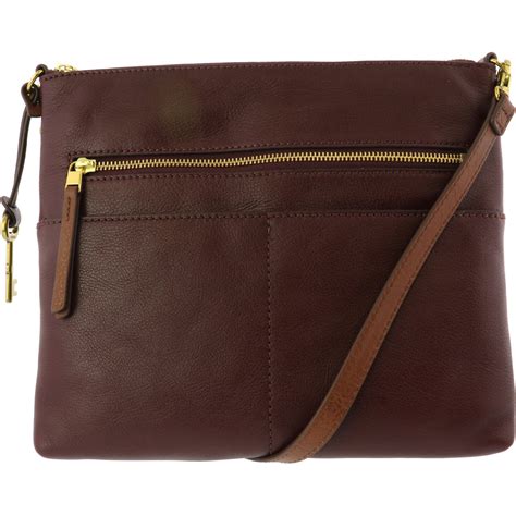 Fossil Womens Fiona Large Crossbody Leather Cross Body Bag Fig