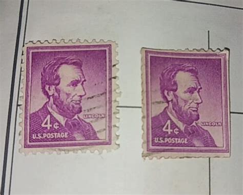 Abraham Lincoln 4 Cent Stamp Purple Very Rare Picture 1 Of 1