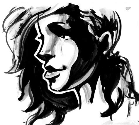 Ink Painting Woman Shadow By Huslik On Deviantart