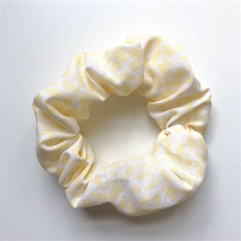 Yellow Floral Scrunchie Handmade Floral Scrunchie Yellow Floral