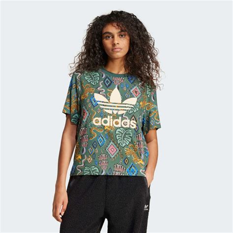 Adidas Adidas X Farm Rio Trefoil Tee Green Adidas Uae