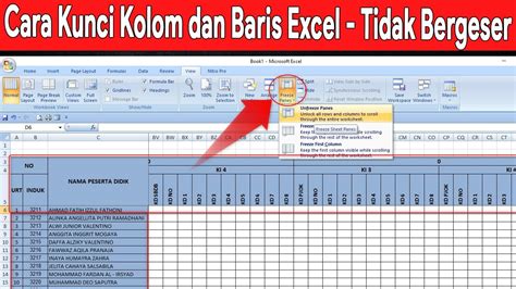 Cara Mengunci Kolom Dan Baris Excel Agar Tidak Bergeser Youtube