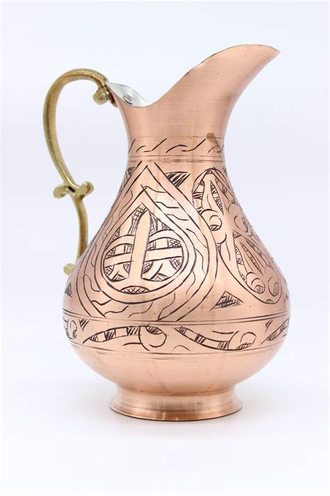 Handcrafted Vintage Copper Pitcher Carafe Copper Water Dispenser