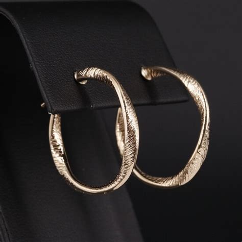 14K Latch Back Twisted Hoop Earrings in United States