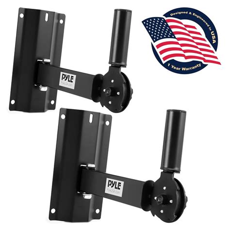 Pyle PSTNDW18 - Dual Universal Adjustable Wall Mount Speaker Bracket ...