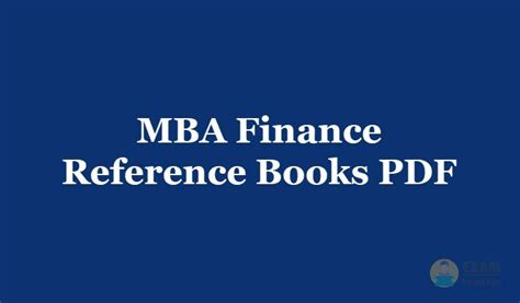 MBA Finance Reference Books 2025 PDF & Recommended Authors