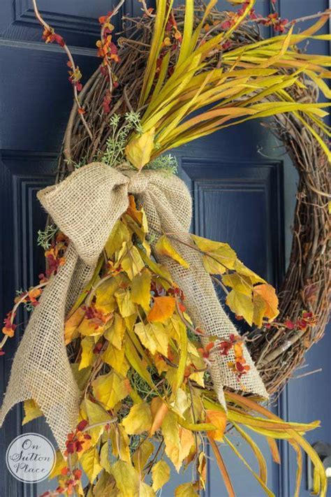 Diy Fall Grapevine Wreath On Sutton Place Fall Grapevine Wreaths