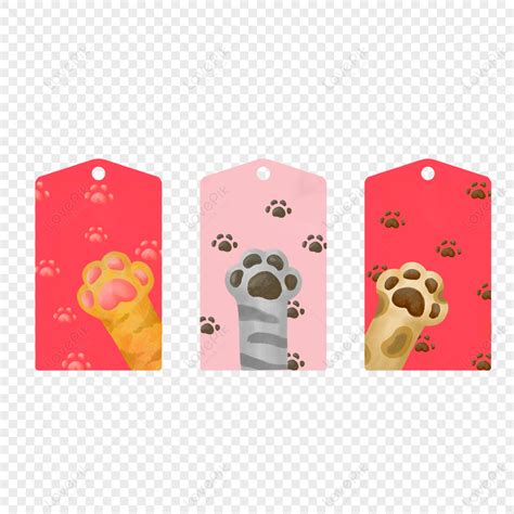 Cartoon Cat Paw Footprint Label Graphic Character Anime Png Transparent