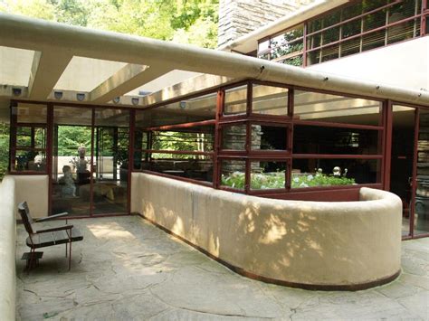 Fallingwater pictures: living room, from entrance (Frank Lloyd Wright ...