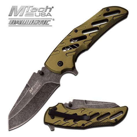 Mtech USA Ballistic Army Green Assisted Opening Spring Assis