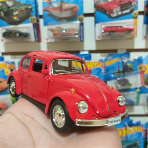 Miniatura Carro Carrinho Vw Fusca Fusquinha RMZ Shopee Brasil