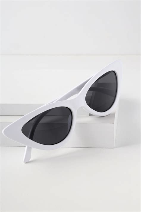 Chic White Sunglasses White Cat Eye Sunglasses Lulus