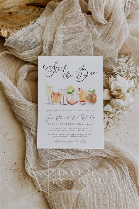 Stock The Bar Couples Shower Template Bar Wedding Shower Invitation Instant Download Stock The