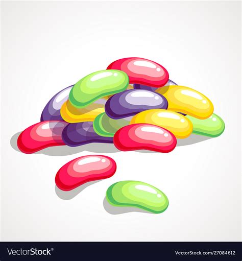 Cartoon Colored Jelly Beans Stacked In A Pile Vector Image