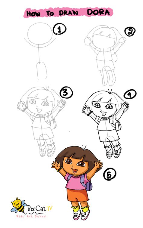 Dora Drawing Step By Step at Drawing Tutorials