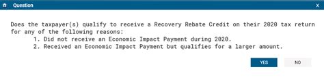 Desktop 2020 Recovery Rebate Credit Support