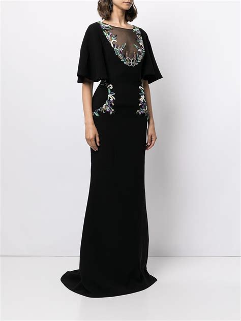 Saiid Kobeisy Bead Detail Maxi Dress Black Farfetch