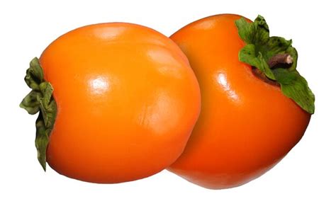 Premium Photo Two Whole Persimmons Isolated On White Background