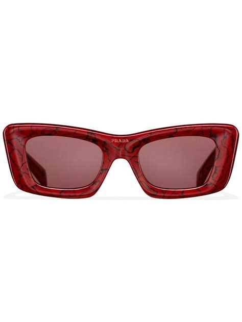 Prada Eyewear Symbole Rectangular Frame Sunglasses Farfetch