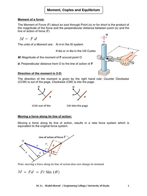 Static Couples Equilibrium Momentpdf Lever Force