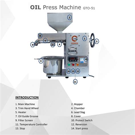 Gorek Gto Mini Commercial Oil Press Machine