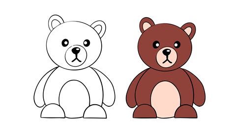 Vector coloring page cartoon character for children. Cute Bear. Line ...