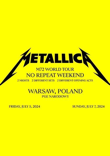 Metallica M World Tour I Bilet Dwudniowy Lipca